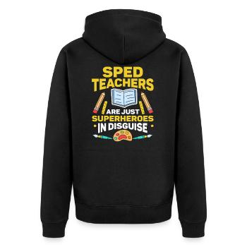 Special Education Special Education Teacher School - Unisex Premium Organic Zip Hoodie - black - Back - Nico (187cm)