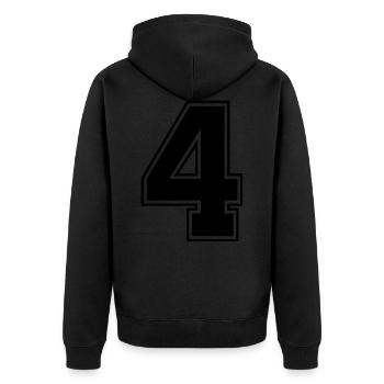 4 nombre de maillots - Veste à capuche bio Premium Unisexe - noir - Dos - Nico (187cm)