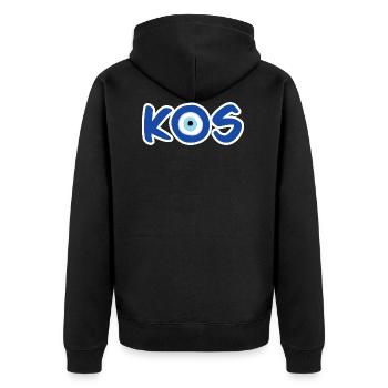Nazar - Kos - Unisex Premium Bio Zip Hoodie - Schwarz - Hinten - Nico (187cm)