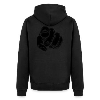 Index avec la main de Vector - Veste à capuche bio Premium Unisexe - noir - Dos - Nico (187cm)
