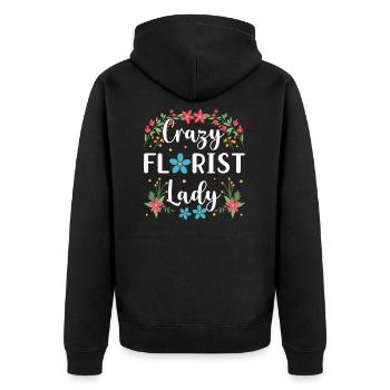Flowers Gardener Florist Floristry Florist Flower - Unisex Premium Organic Zip Hoodie - black - Back - Nico (187cm)