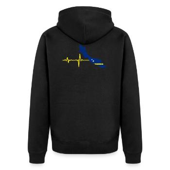 Heartbeat Curaçao cadeau - Veste à capuche bio Premium Unisexe - noir - Dos - Nico (187cm)