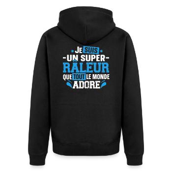 Râleur Grincheux Grognon Cadeau homme - Veste à capuche bio Premium Unisexe - noir - Dos - Nico (187cm)