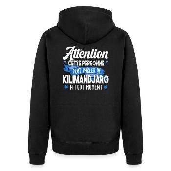 Kilimandjaro 2022 Montagne Tanzanie Afrique - Veste à capuche bio Premium Unisexe - noir - Dos - Nico (187cm)