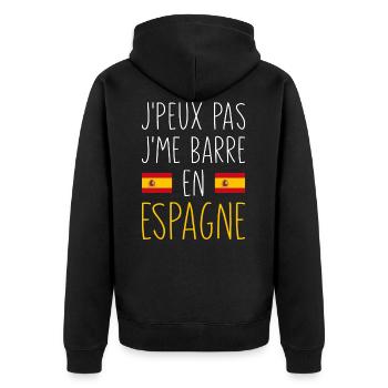 J'peux Pas J'me Barre En Espagne - Veste à capuche bio Premium Unisexe - noir - Dos - Nico (187cm)