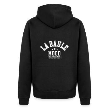 La Baule Mood - Veste à capuche bio Premium Unisexe - noir - Dos - Nico (187cm)