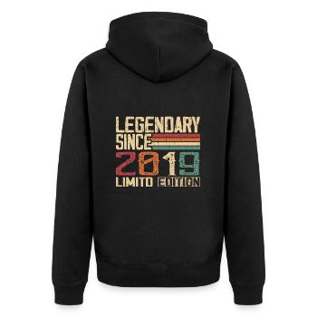 Original 2019 Vintage Geburtstagsgeschenk 2019 - Unisex Premium Bio Zip Hoodie - Schwarz - Hinten - Nico (187cm)