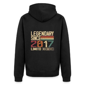 Original 2017 Vintage Birthday Gift 2017 - Unisex Premium Organic Zip Hoodie - black - Back - Nico (187cm)