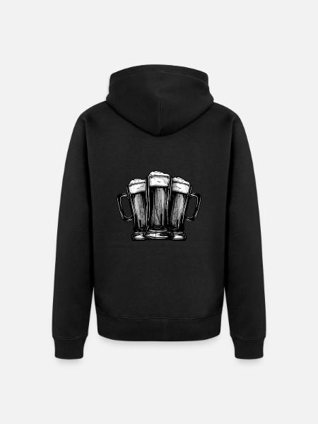 Équipe de chope de bière - Veste à capuche bio Premium Unisexe - noir