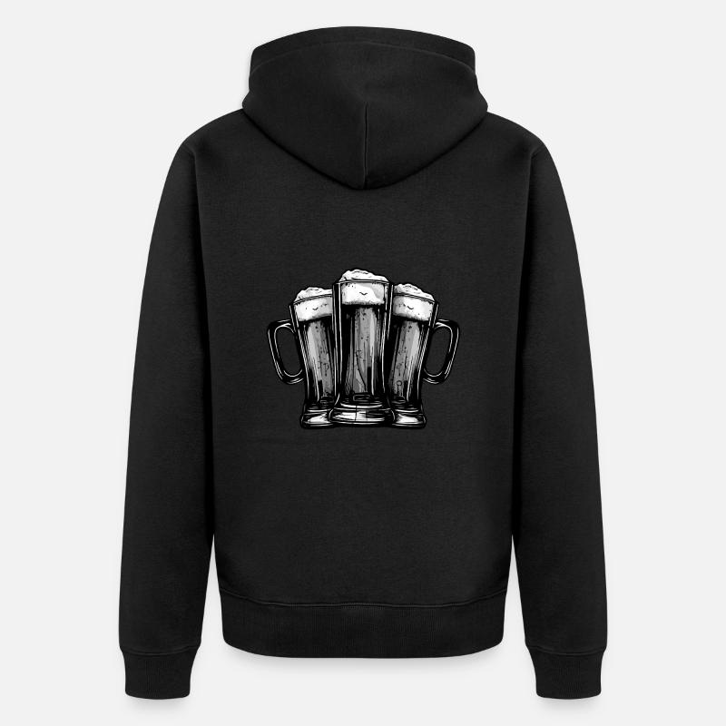 Équipe de chope de bière - Veste à capuche bio Premium Unisexe - noir