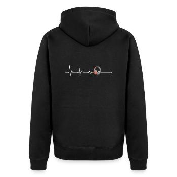 Headphone Heartbeat Dj Discjockey Music Festival - Unisex Premium Organic Zip Hoodie - black - Back - Nico (187cm)