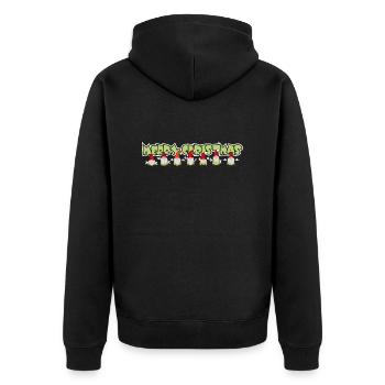 Merry Christmas Weihnachtswichtel - Unisex Premium Bio Zip Hoodie - Schwarz - Hinten - Nico (187cm)