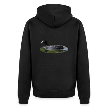 Blässhuhn Wasservogel Vogel - Unisex Premium Bio Zip Hoodie - Schwarz - Hinten - Nico (187cm)