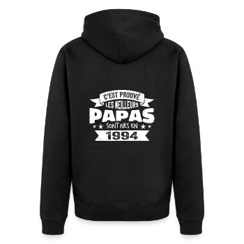 C'est Prouvé Les Meilleurs Papas Sont Nés En 1994 - Veste à capuche bio Premium Unisexe - noir - Dos - Nico (187cm)