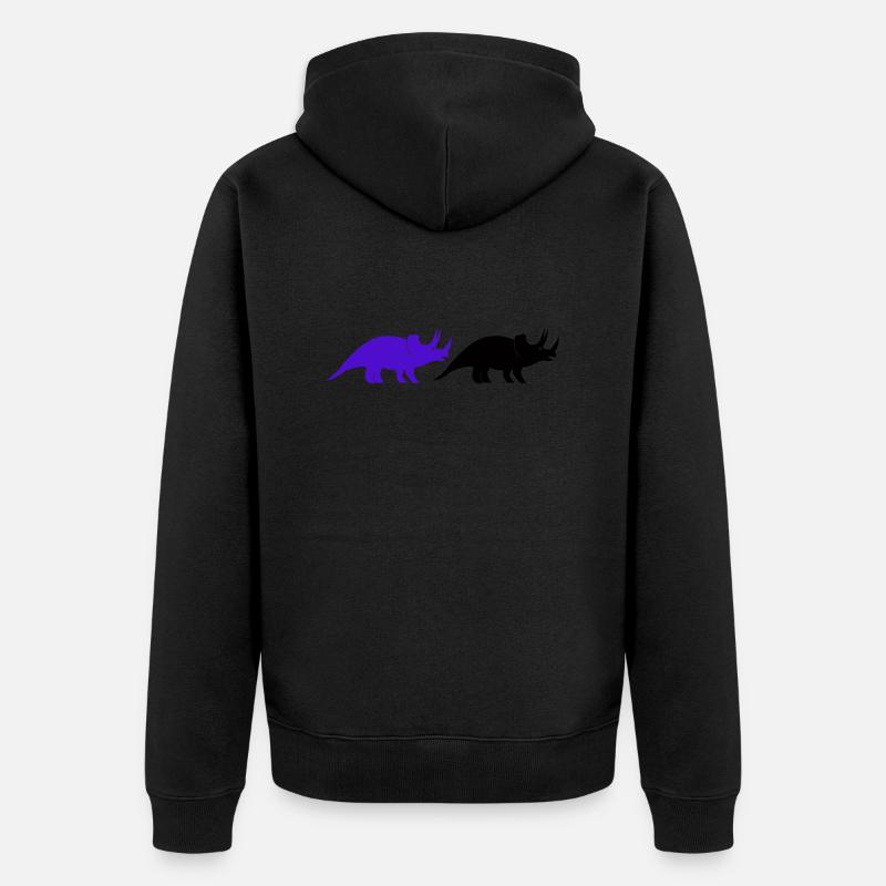 Triceratops - Unisex Premium Bio Zip Hoodie - Schwarz