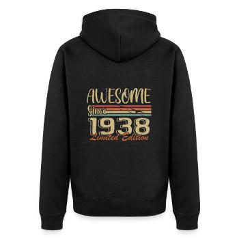 Legends Were Born In 1938 Vintage 1938 - Unisex Premium Organic Zip Hoodie - black - Back - Nico (187cm)