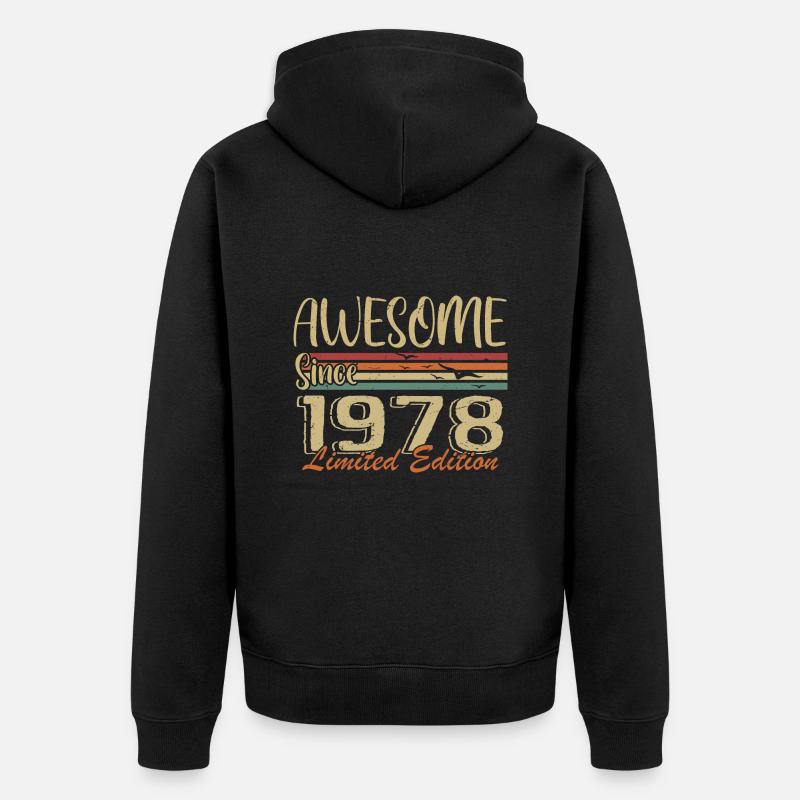 Les légendes sont nées en 1978 Vintage 1978 - Veste à capuche bio Premium Unisexe - noir