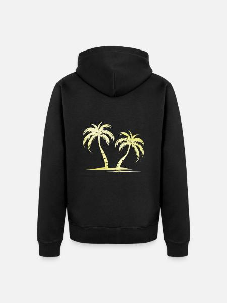 Palmen Gold - Unisex Premium Bio Zip Hoodie - Schwarz