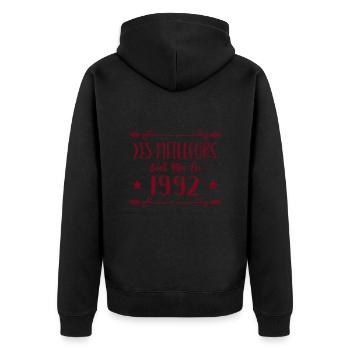 Les meilleurs sont nés en 1992 - Veste à capuche bio Premium Unisexe - noir - Dos - Nico (187cm)