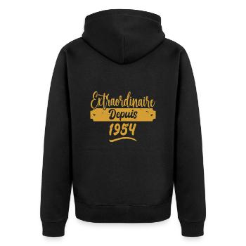 Extraordinaire Depuis 1954 | Cadeau Anniversaire - Veste à capuche bio Premium Unisexe - noir - Dos - Nico (187cm)