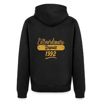 Extraordinaire Depuis 1992 | Cadeau Anniversaire - Veste à capuche bio Premium Unisexe - noir - Dos - Nico (187cm)