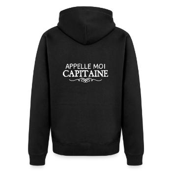 Appelez-moi le capitaine - Veste à capuche bio Premium Unisexe - noir - Dos - Nico (187cm)
