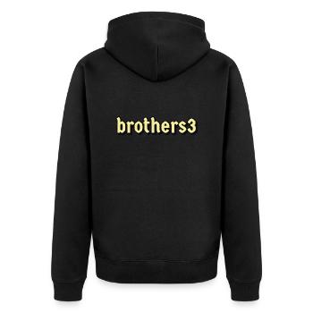 Brüder - Unisex Premium Bio Zip Hoodie - Schwarz - Hinten - Nico (187cm)
