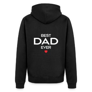 Bester Vater aller Zeiten - Unisex Premium Bio Zip Hoodie - Schwarz - Hinten - Nico (187cm)
