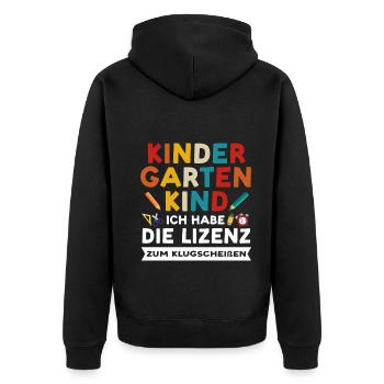 Kindergarten Anfang Kindergartenanfänger Geschenk - Unisex Premium Bio Zip Hoodie - Schwarz - Hinten - Nico (187cm)