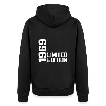 Legendary since 1969 Birthday Gift 1969 - Unisex Premium Organic Zip Hoodie - black - Back - Nico (187cm)
