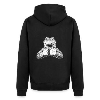 Alligator Boxer Boxen MMA Kampfsport - Unisex Premium Bio Zip Hoodie - Schwarz - Hinten - Nico (187cm)