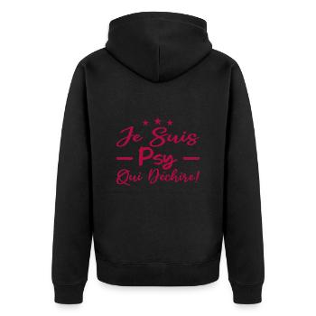 je suis psy qui déchire - Veste à capuche bio Premium Unisexe - noir - Dos - Nico (187cm)