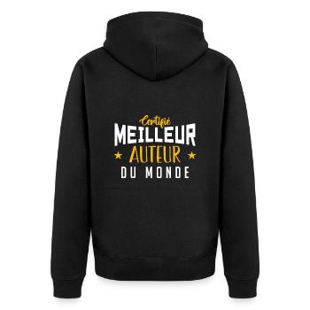 Certifié le meilleur Auteur du monde - Veste à capuche bio Premium Unisexe - noir - Dos - Nico (187cm)