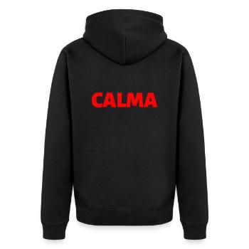 ruhig Spanisch Sprache - Unisex Premium Bio Zip Hoodie - Schwarz - Hinten - Nico (187cm)