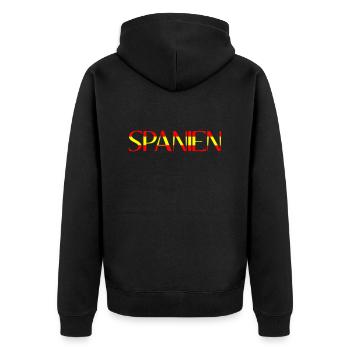 Spanien - Unisex Premium Bio Zip Hoodie - Schwarz - Hinten - Nico (187cm)