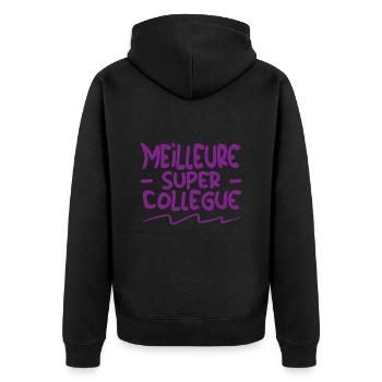 Meilleure Super Collègue Humour Femme - Veste à capuche bio Premium Unisexe - noir - Dos - Nico (187cm)