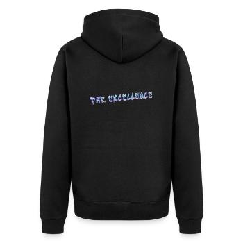 par excellence Französisch-Frankreich besondere einzigartige LZN - Unisex Premium Bio Zip Hoodie - Schwarz - Hinten - Nico (187cm)