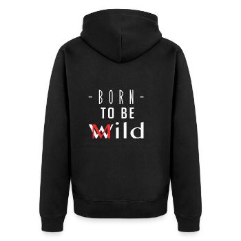 Geboren, um mild zu sein - Unisex Premium Bio Zip Hoodie - Schwarz - Hinten - Nico (187cm)