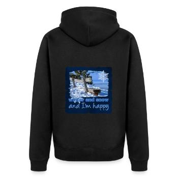 winter 7 - Unisex Premium Bio Zip Hoodie - Schwarz - Hinten - Nico (187cm)