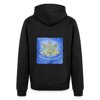 lotus e 243 - Unisex Premium Bio Zip Hoodie - Schwarz - Hinten - Nico (187cm)