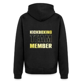 Kickboxing Team - Unisex Premium Organic Zip Hoodie - black - Back - Nico (187cm)