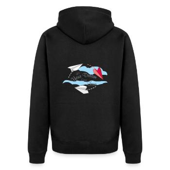 Let Your Dream Come True - Unisex Premium Organic Zip Hoodie - black - Back - Nico (187cm)