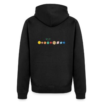 Wi-Fi in space - Unisex Premium Organic Zip Hoodie - black - Back - Nico (187cm)