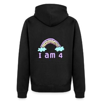 Gift 4 years Birthday I am 4 years old - Unisex Premium Organic Zip Hoodie - black - Back - Nico (187cm)