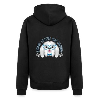 Les chiens me rendent heureux - Veste à capuche bio Premium Unisexe - noir - Dos - Nico (187cm)