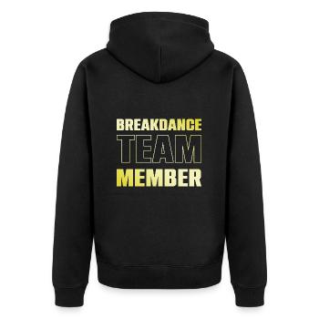 Breakdance Team - Unisex Premium Bio Zip Hoodie - Schwarz - Hinten - Nico (187cm)