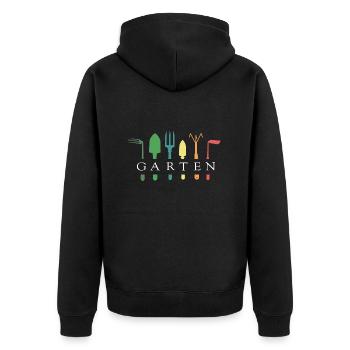 gartenfreund bunter schrebergarten gartenarbeit - Unisex Premium Bio Zip Hoodie - Schwarz - Hinten - Nico (187cm)