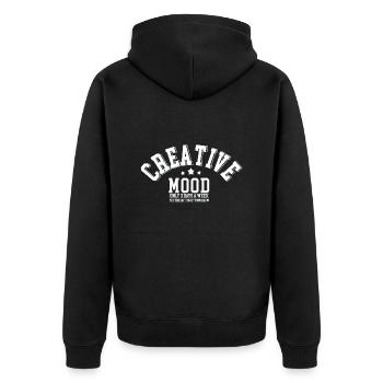 Creative mood - Unisex Premium Organic Zip Hoodie - black - Back - Nico (187cm)