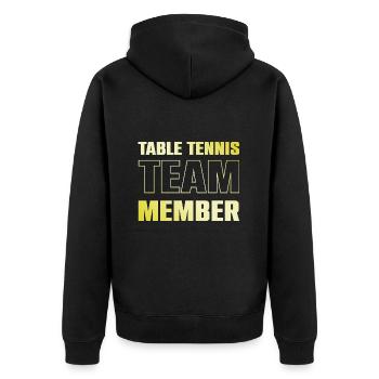 Table Tennis Team - Unisex Premium Bio Zip Hoodie - Schwarz - Hinten - Nico (187cm)