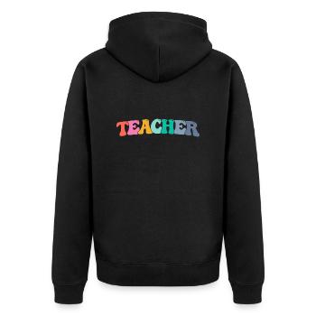 Bester Lehrer aller Zeiten! Damen Hemd, Lehrer - Unisex Premium Bio Zip Hoodie - Schwarz - Hinten - Nico (187cm)